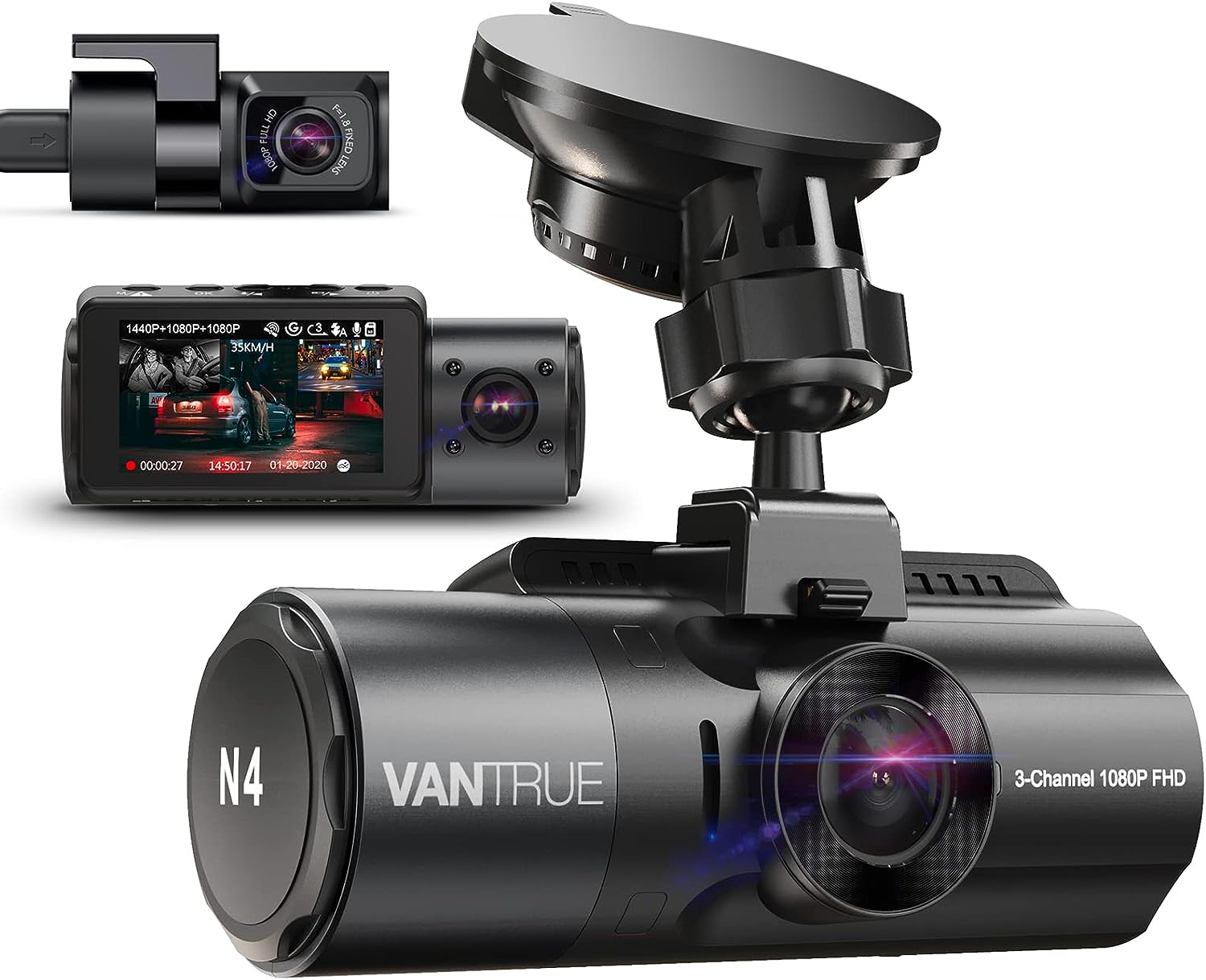 VANTRUE N4 – 3-Kanal Dashcam mit Display
